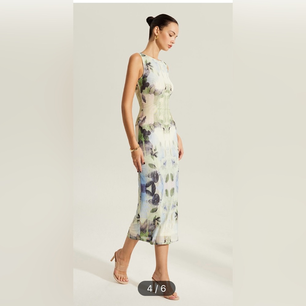 Commense Green and Blue Sheath Maxi Dress